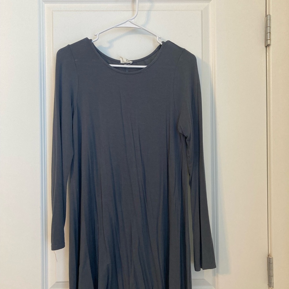 Long Sleeve Gray Dress